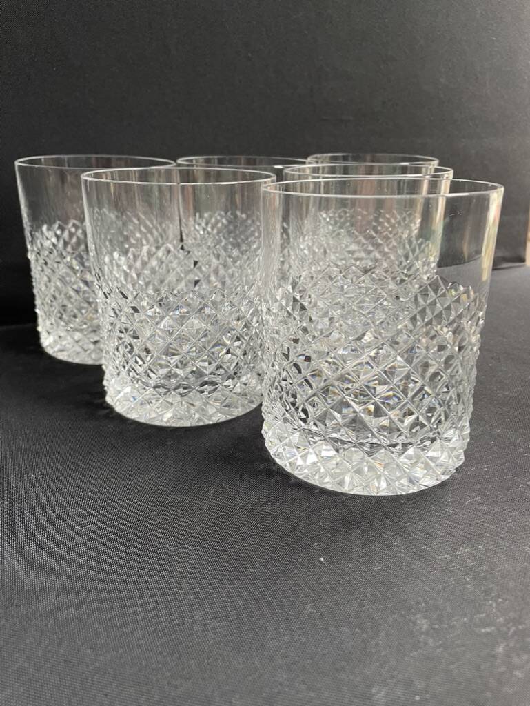 6 Cut crystal whiskey glasses