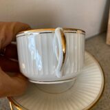 3 tasses à thé ou chocolat Blanche et doré