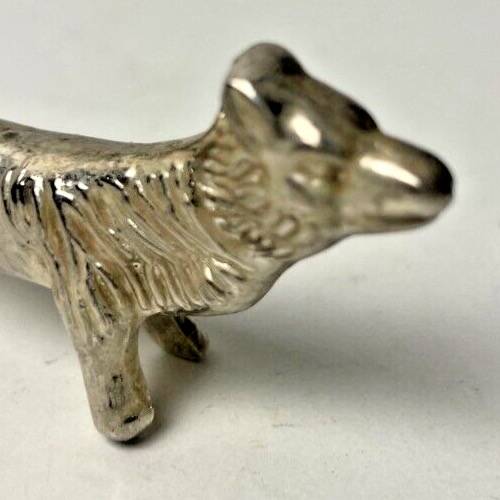 6 Vintage Silver Metal Knife Rests - Elegant Fox Design