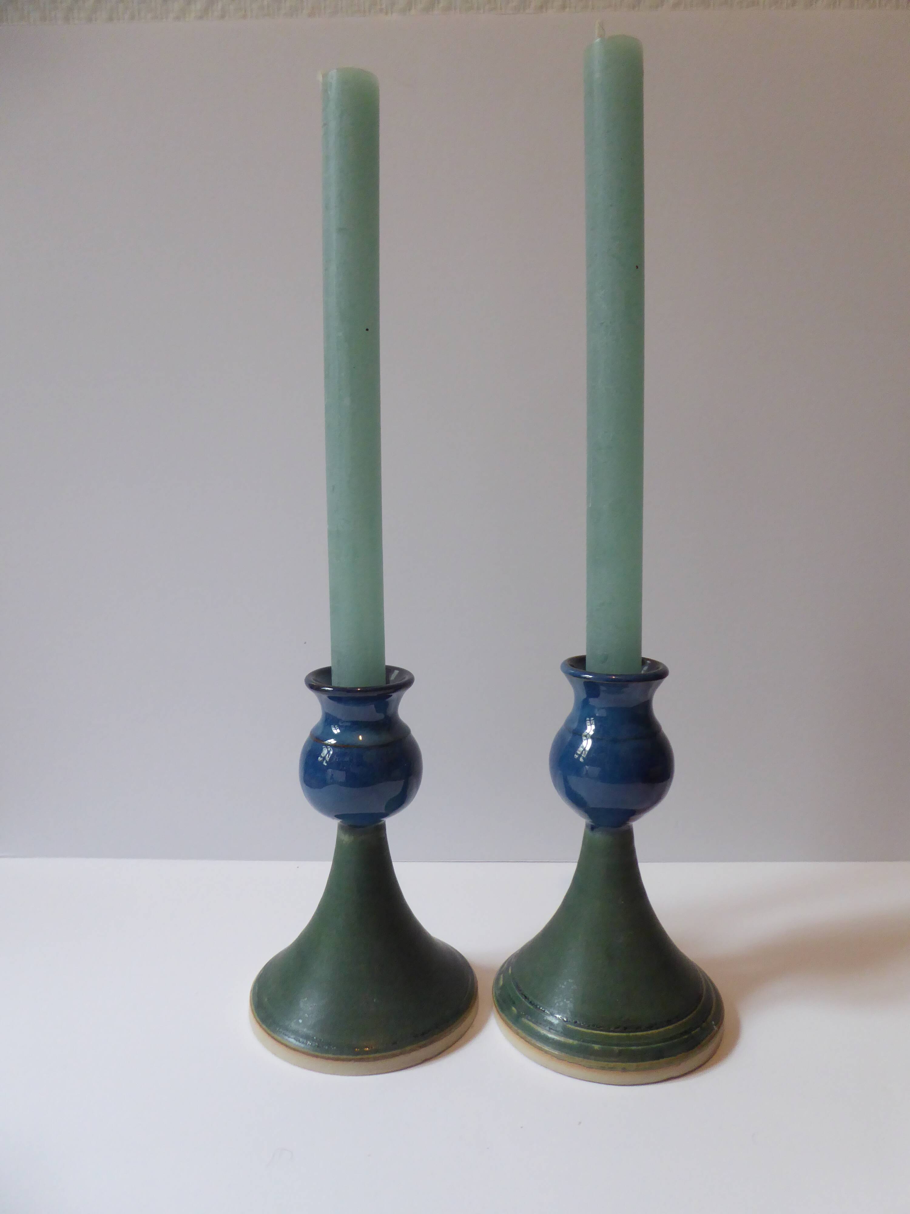 Pair of ceramic candlesticks