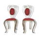 Patinated Brass, Wrought Iron, and Velvet Side Chairs, 1970s, Set of 2