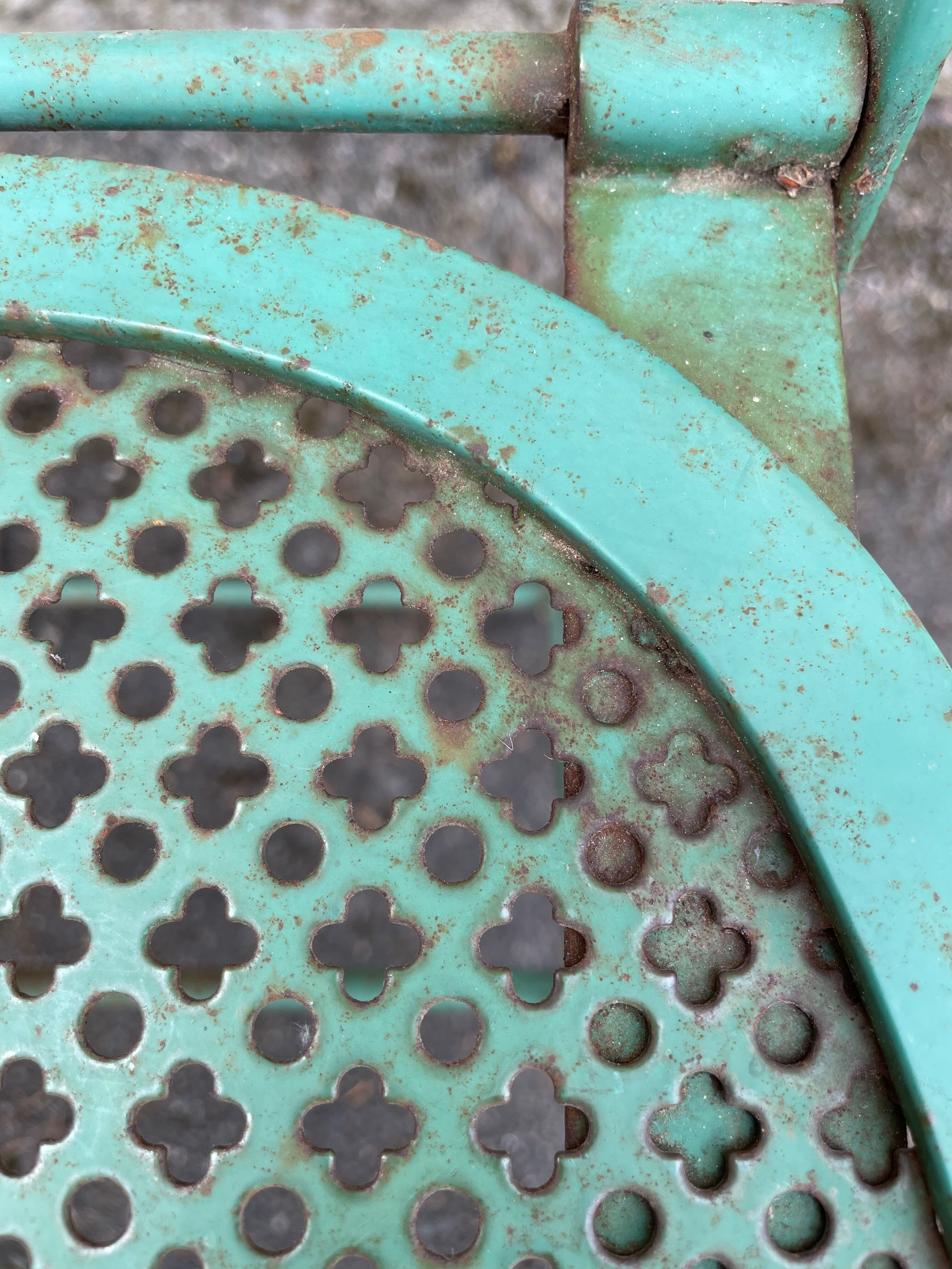 Set of 2 folding garden chairs XIXth