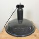 Large Industrial Grey Enamel Factory Lamp with Cast Iron Top, 1960s