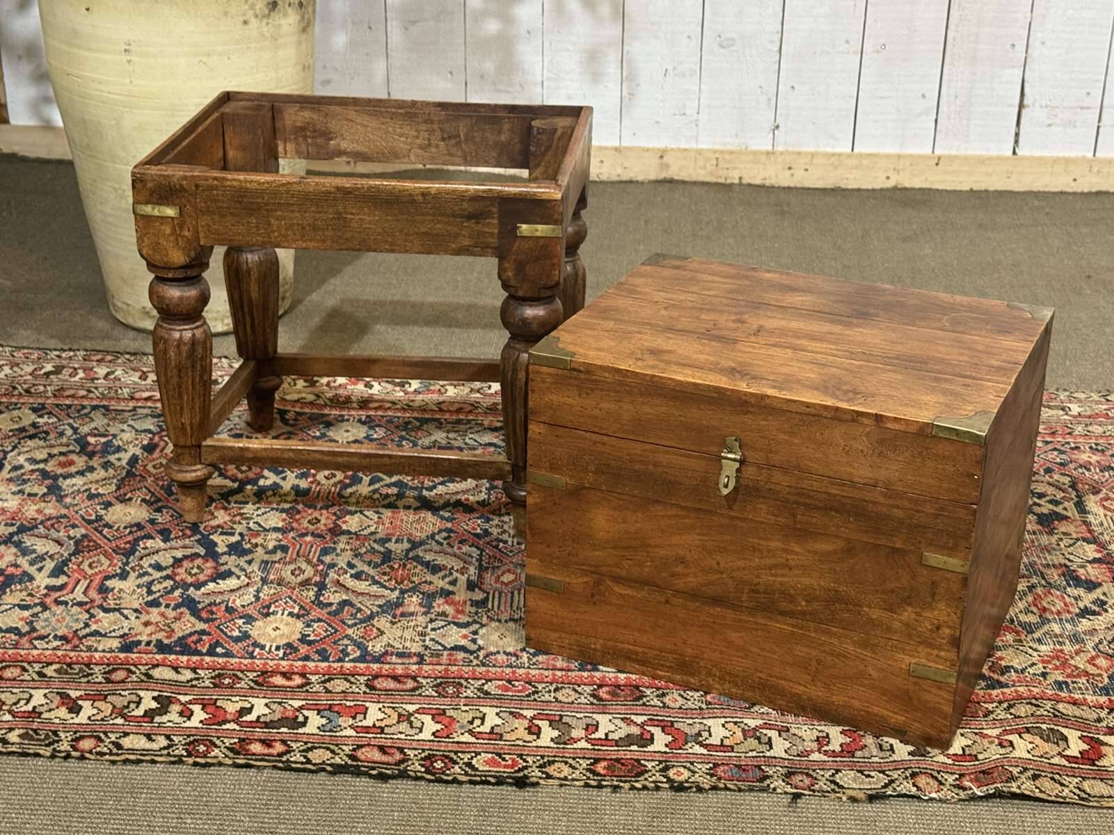 Teak bottle cabinet on legs in marine style