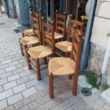 6 dudouyt oak mulched chairs 1950