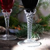 Set of two wine glasses blown murano glass glass