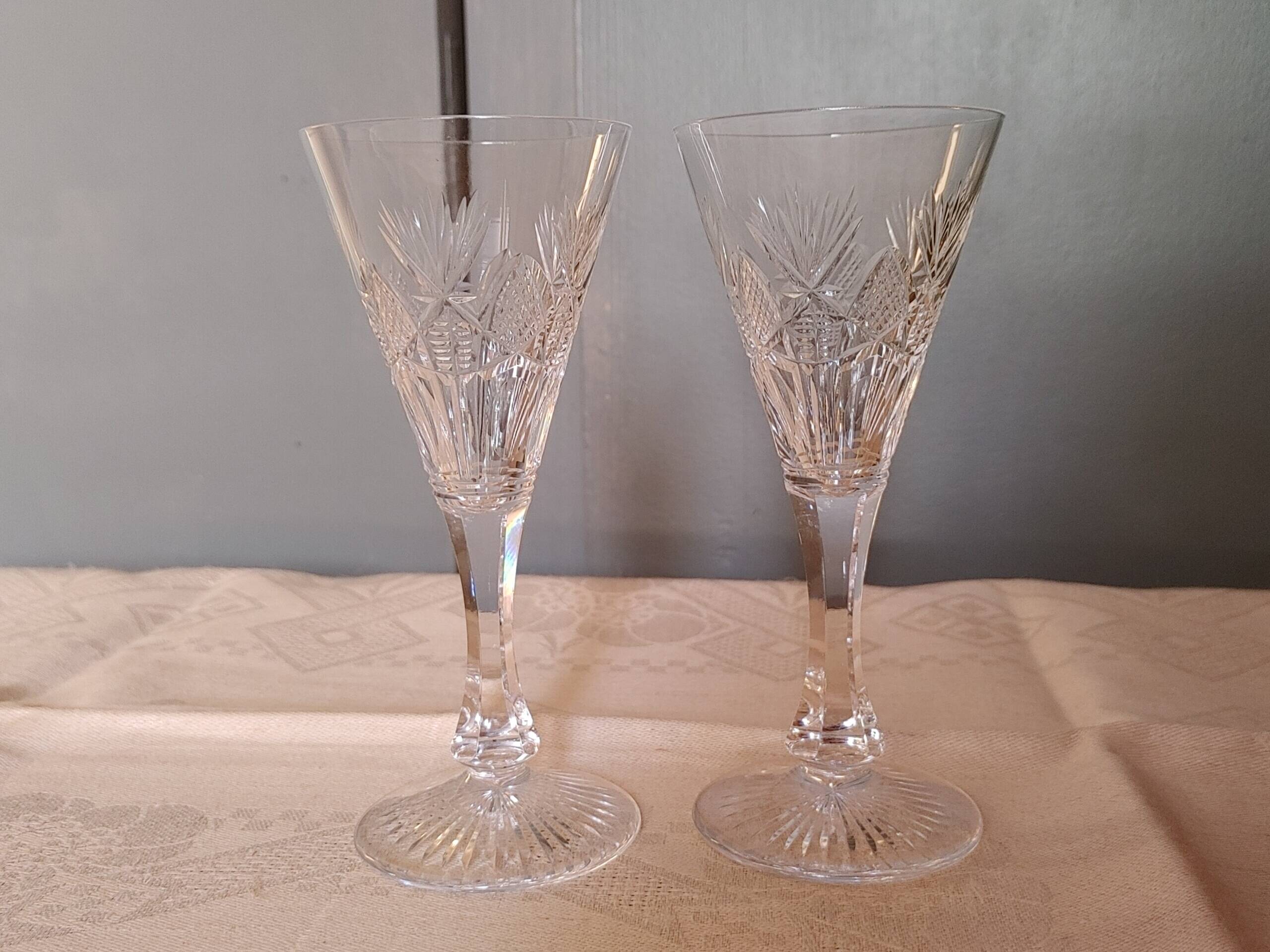 Saint louis 2 Port/white wine glasses Cut crystal