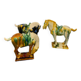 Lot de 3 cheval en céramique