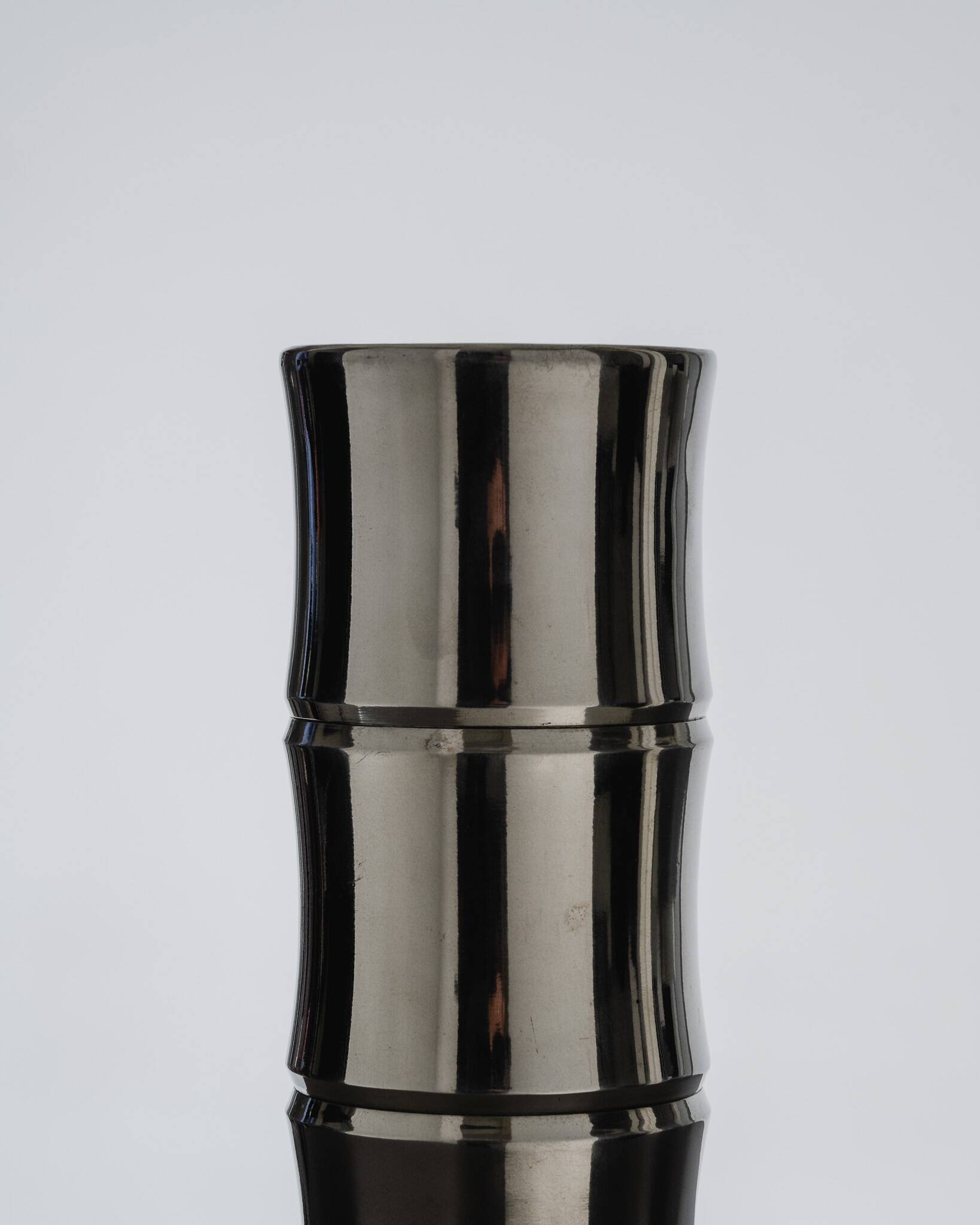 Petit vase bambou en métal, 1970s