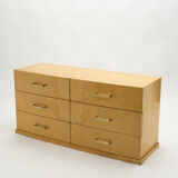 Commode art déco en sycomore poignées laiton années 1940
