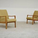 Pair of cream living room armchairs Jitona Sobeslav 1960