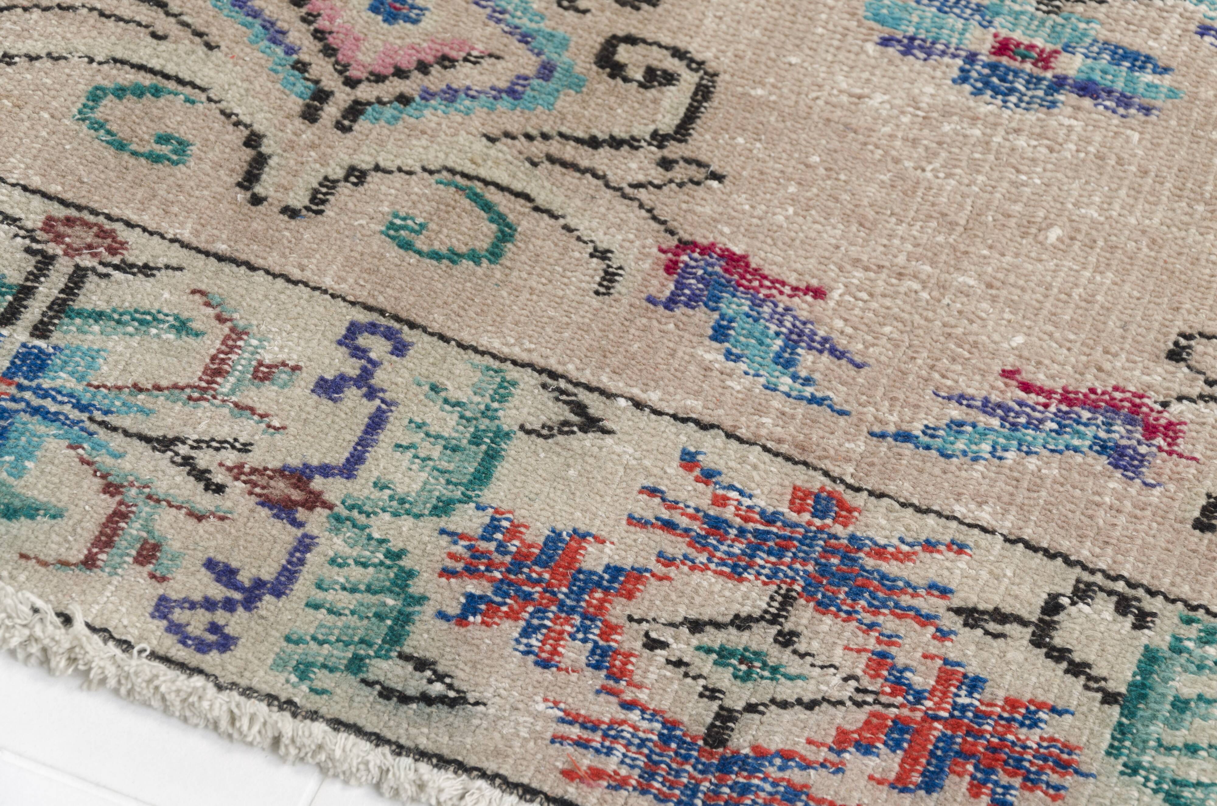 Flower Design Oushak Carpet