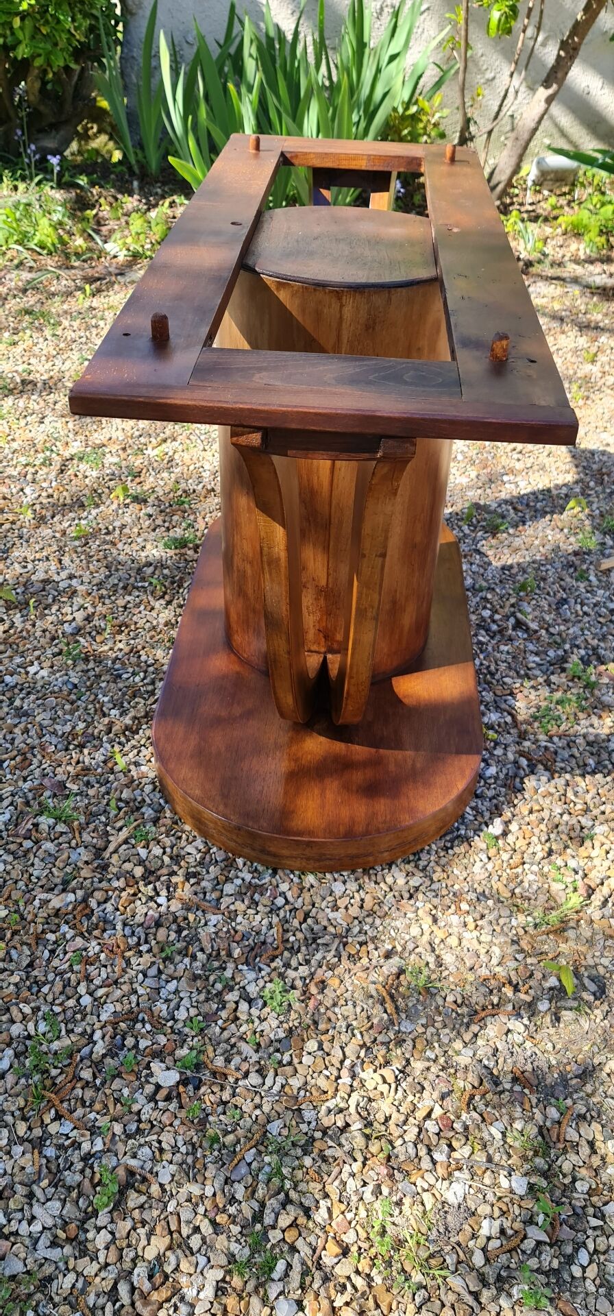 Art Deco dining table in solid walnut – 1930s – extendable