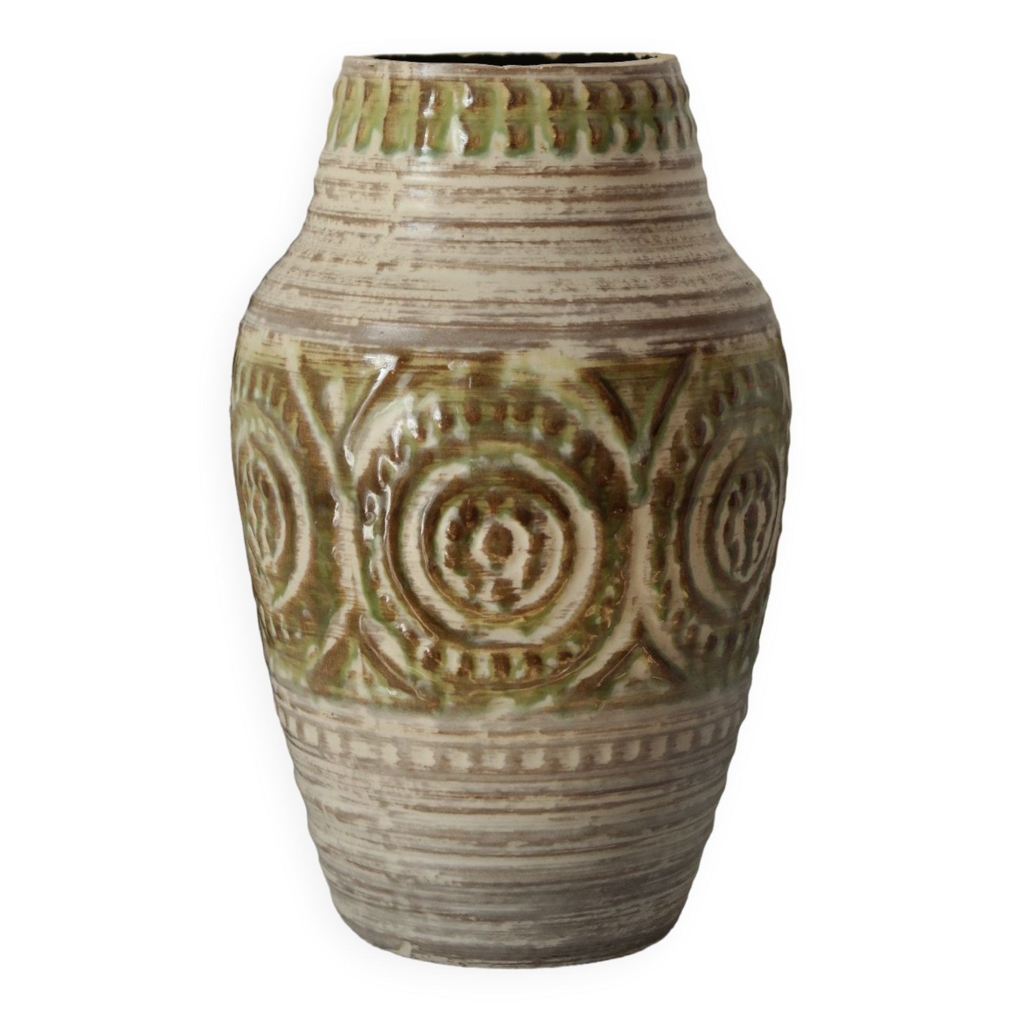 Low relief ceramic vase West Germany 1950