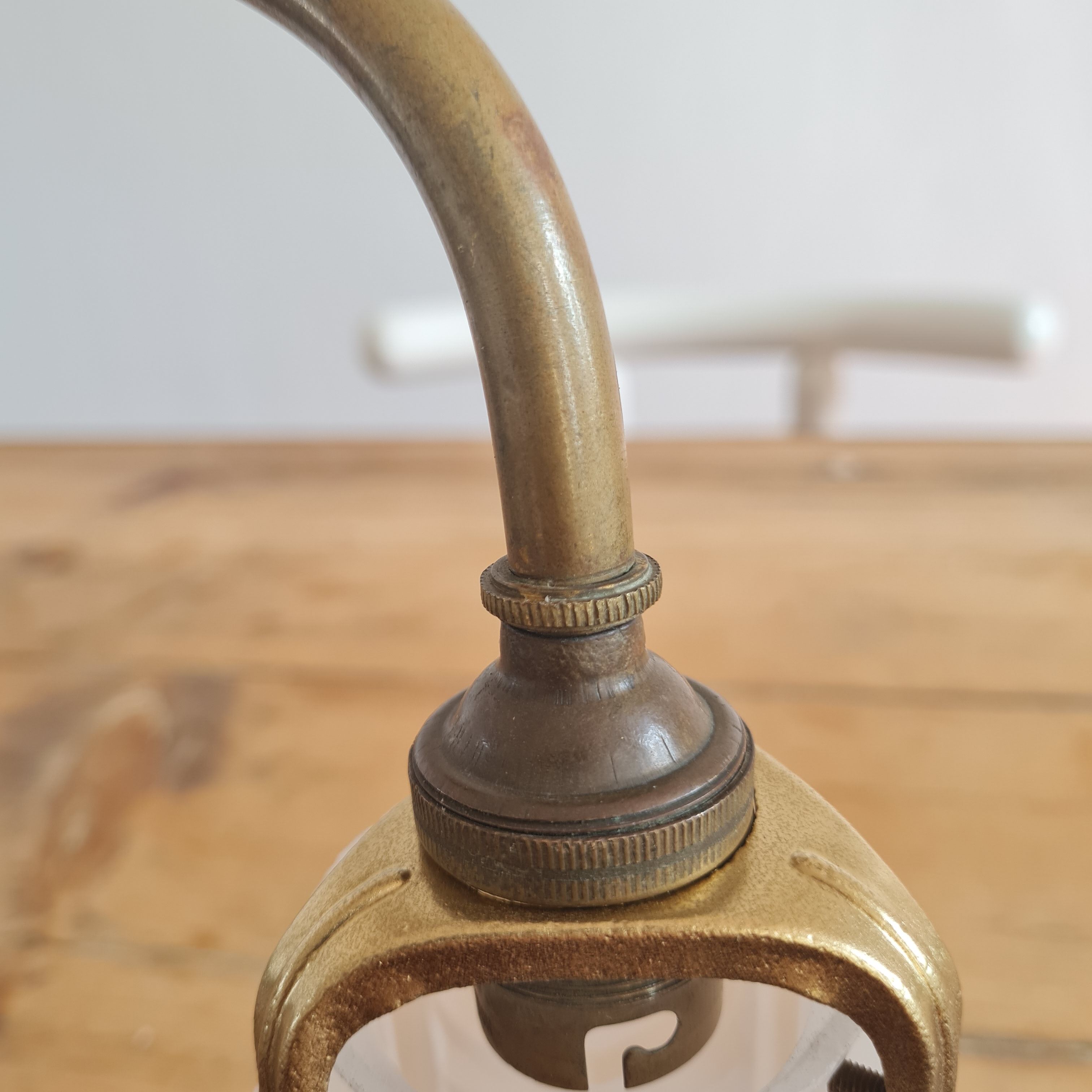 Brass tulip wall lamp and matte tempered glass