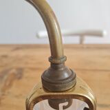 Applique tulipe en laiton et verre trempé mat