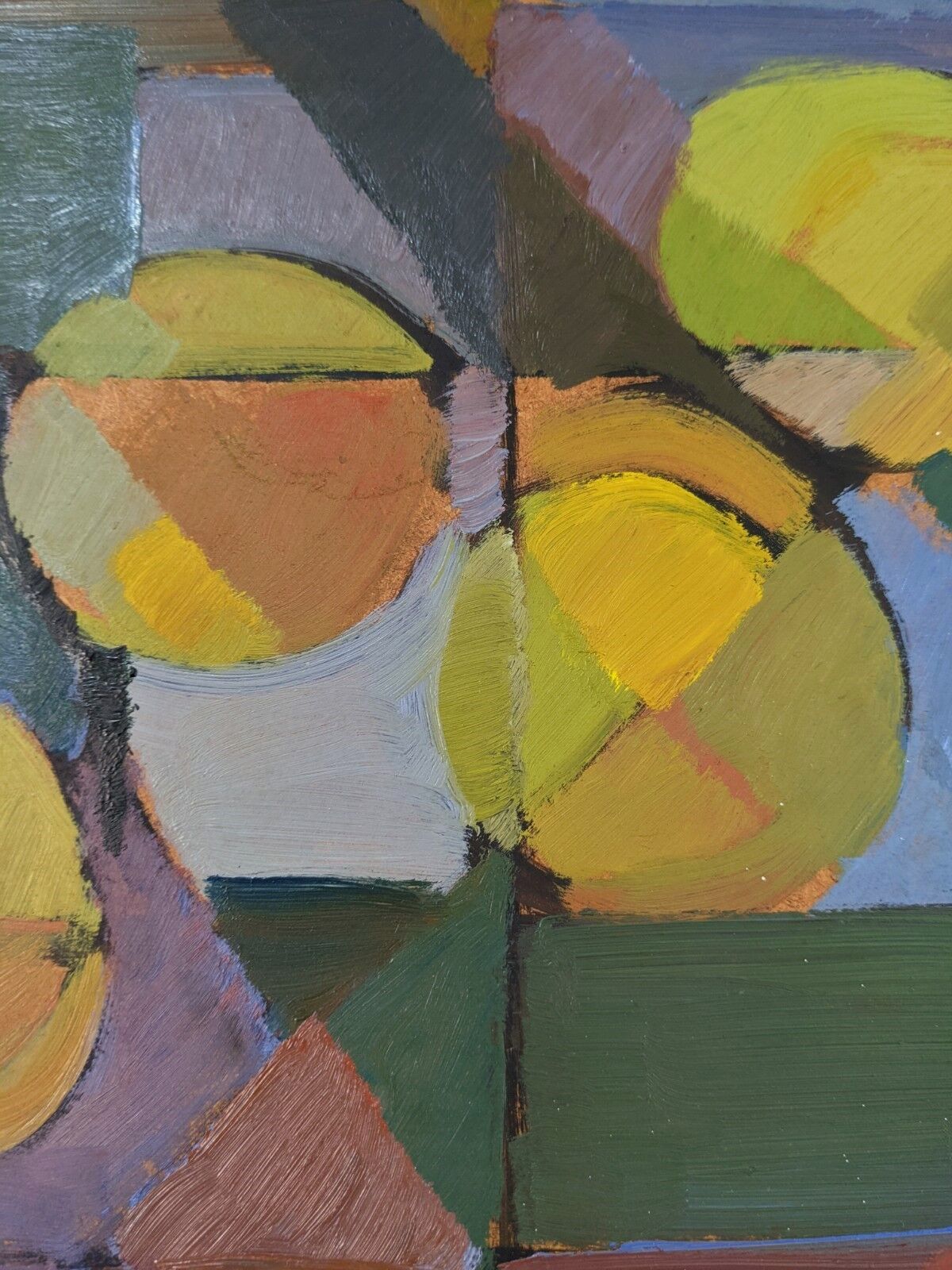 Swedish abstract oil painting from mid-century 1950