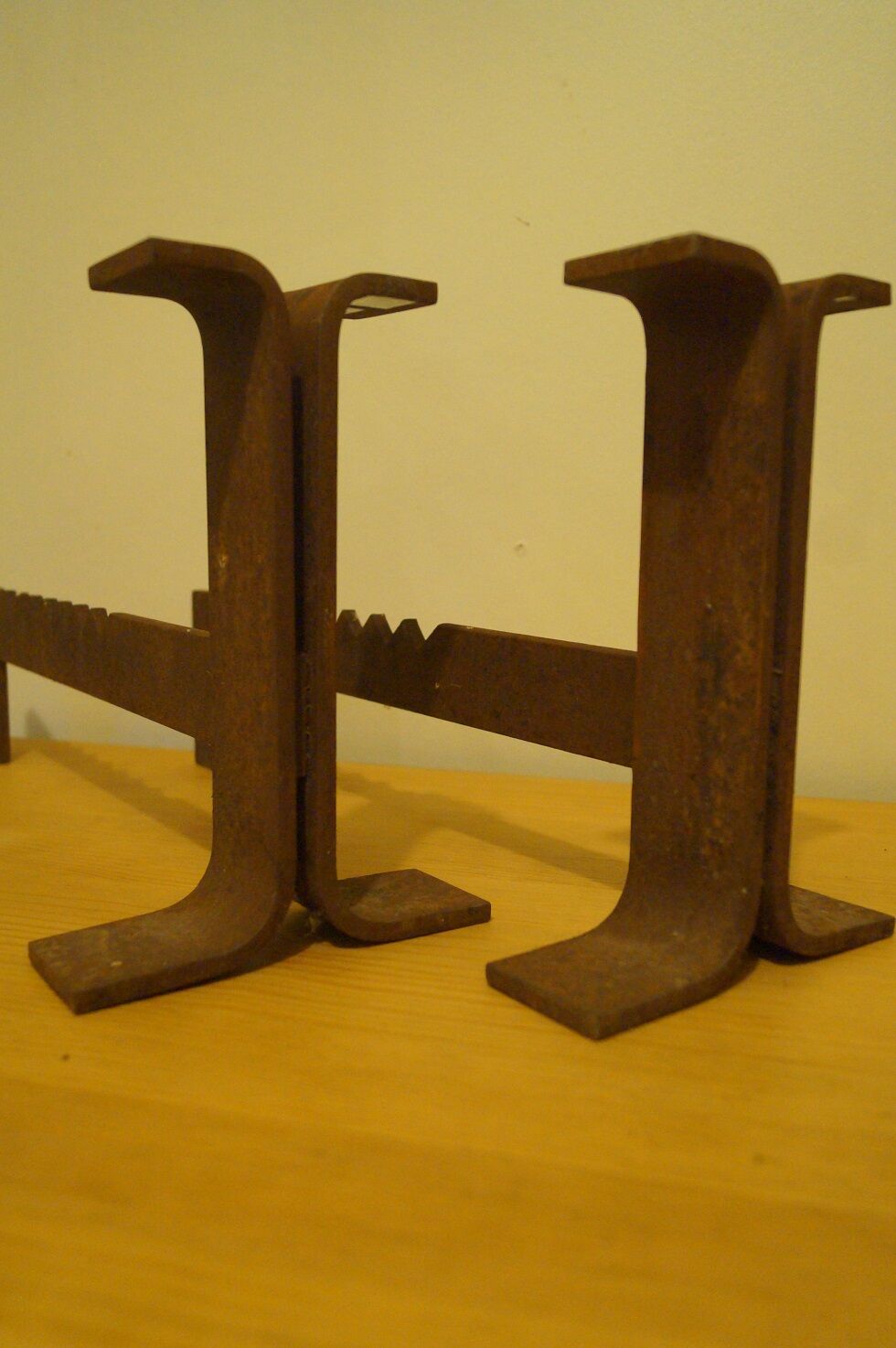 Pair of chenets modernist design 1960