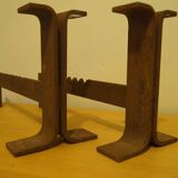 Pair of chenets modernist design 1960