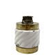Tommaso Barbi, Smoking set white ashtray and table lighter, B Ceramiche, ca. 1970