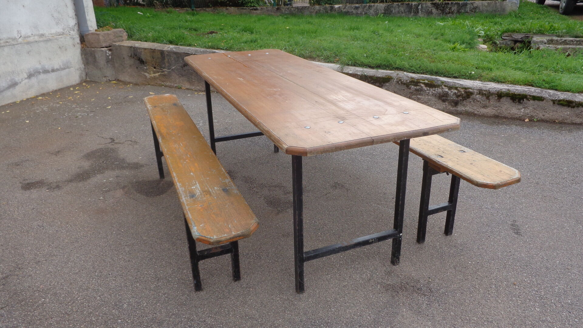 Brewery folding table & 2 benches