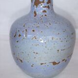 Vase boule céramique signée bleu Accolay ou autre 16 cm