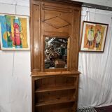 Bibus in solid pine, bookcase in pitch pine, 20th century manufacturing