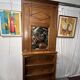 Bibus in solid pine, bookcase in pitch pine, 20th century manufacturing