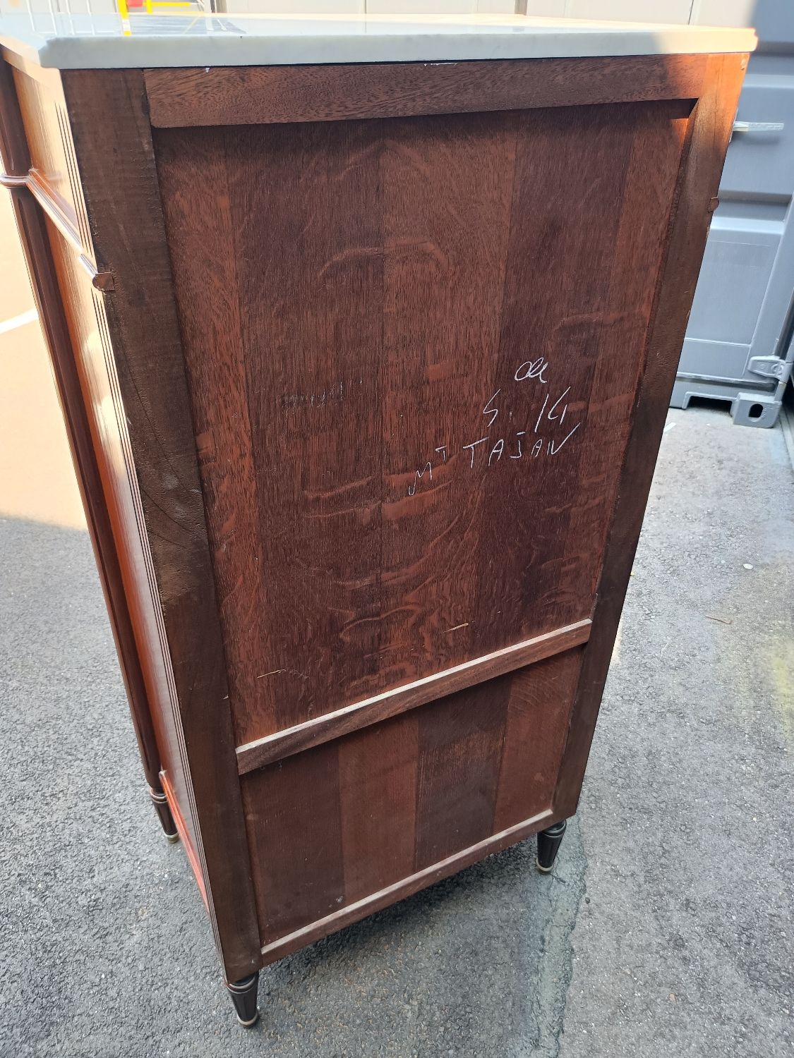Louis XVI marble top chest of drawers