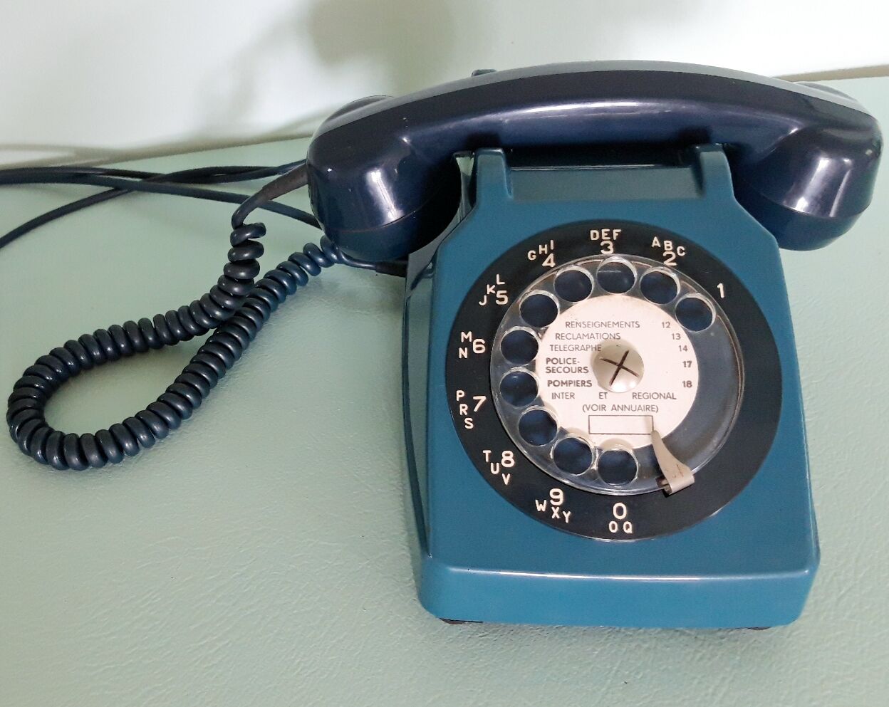 Blue vintage phone