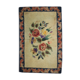 Old American Carpet Hooked handmade 67cm x 103cm 1900s