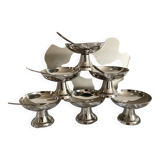 Stainless steel ice cream cup and tray set