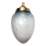 Lámpara "Art Nouveau" de latón y cristal. España, 1930s.