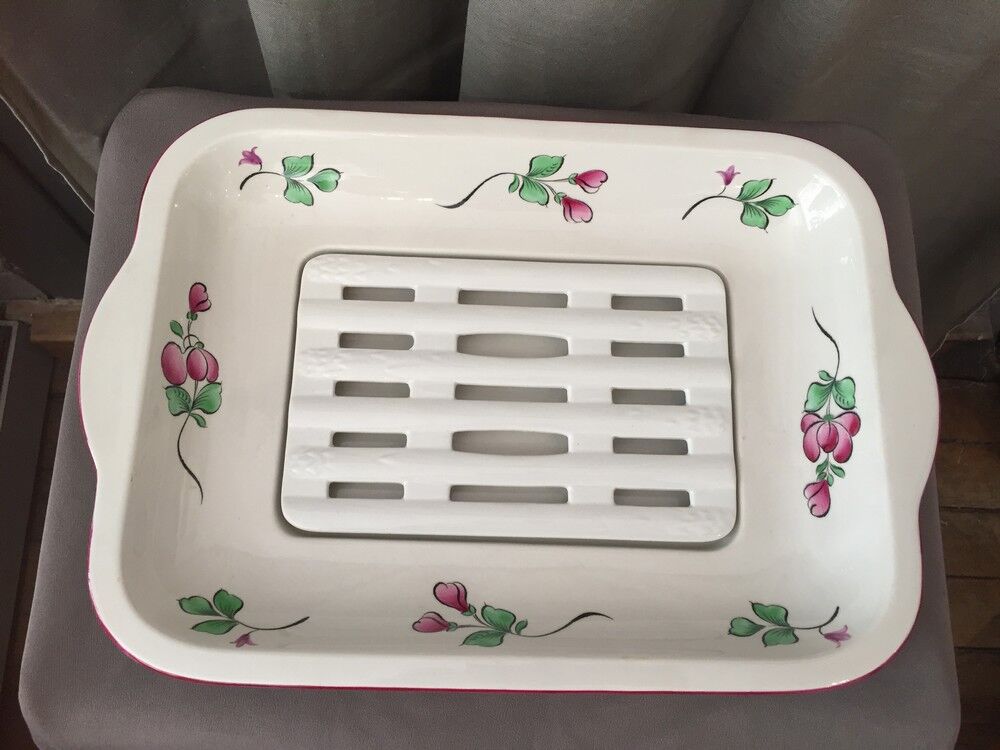 Plat a asperges en porcelaine de Luneville k&g
