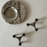 Stoff Nagel designer candlestick in genuine chrome-plated metal, Denmark 1970