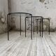 50s metal and glass nesting coffee tables