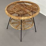 Rattan side table