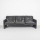 Vintage grey leather sofa from Leolux, 1980