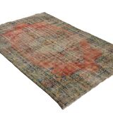 Turkish Anatolian Handmade Vintage Rug 256 cm x 177 cm