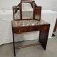 Dressing table art deco in mahogany mirror triptych
