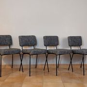Set of 4 design chairs André Simard, Edition Airborne, French Modernism 1960s