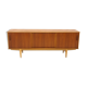 Scandinavian row in teak and oak, suede, 1960