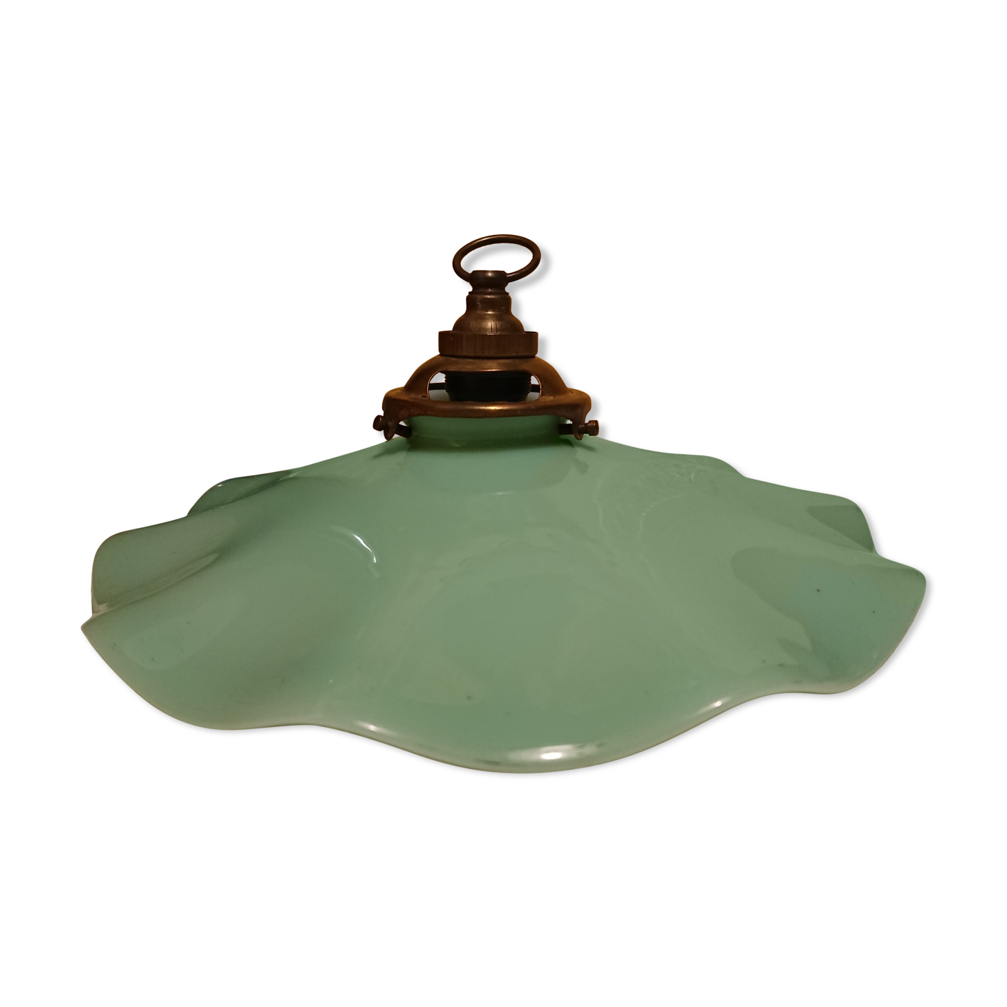 Suspension en verre france période 1940 coloris vert