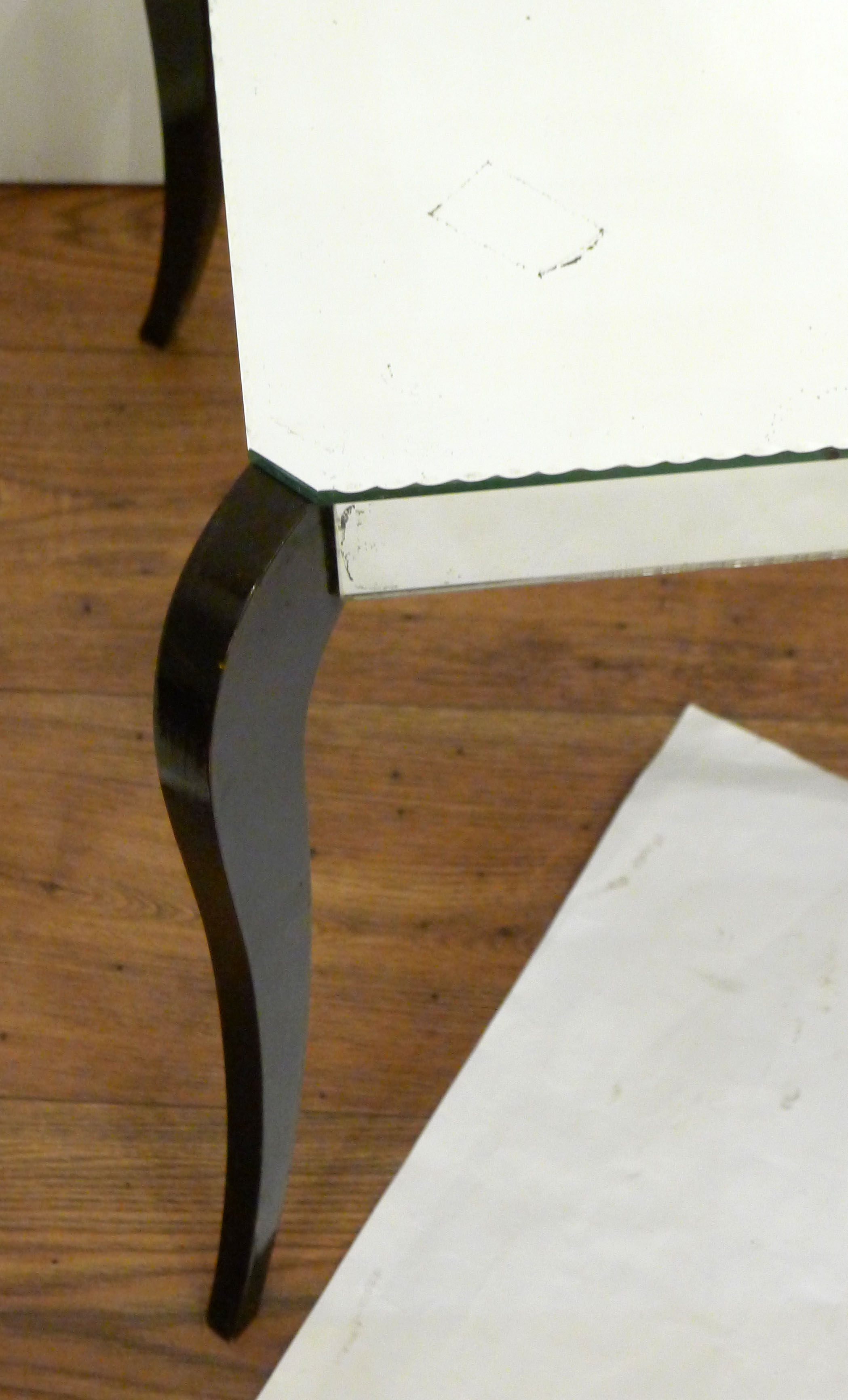 Mirror Art Deco coffee table - curved feet