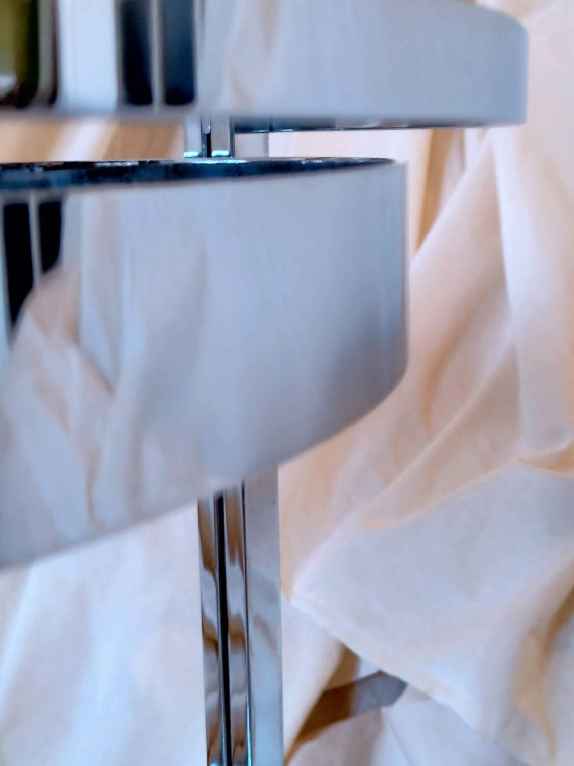 Vintage chrome and glass serving trolley from the 1970s