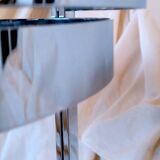 Vintage chrome and glass serving trolley from the 1970s