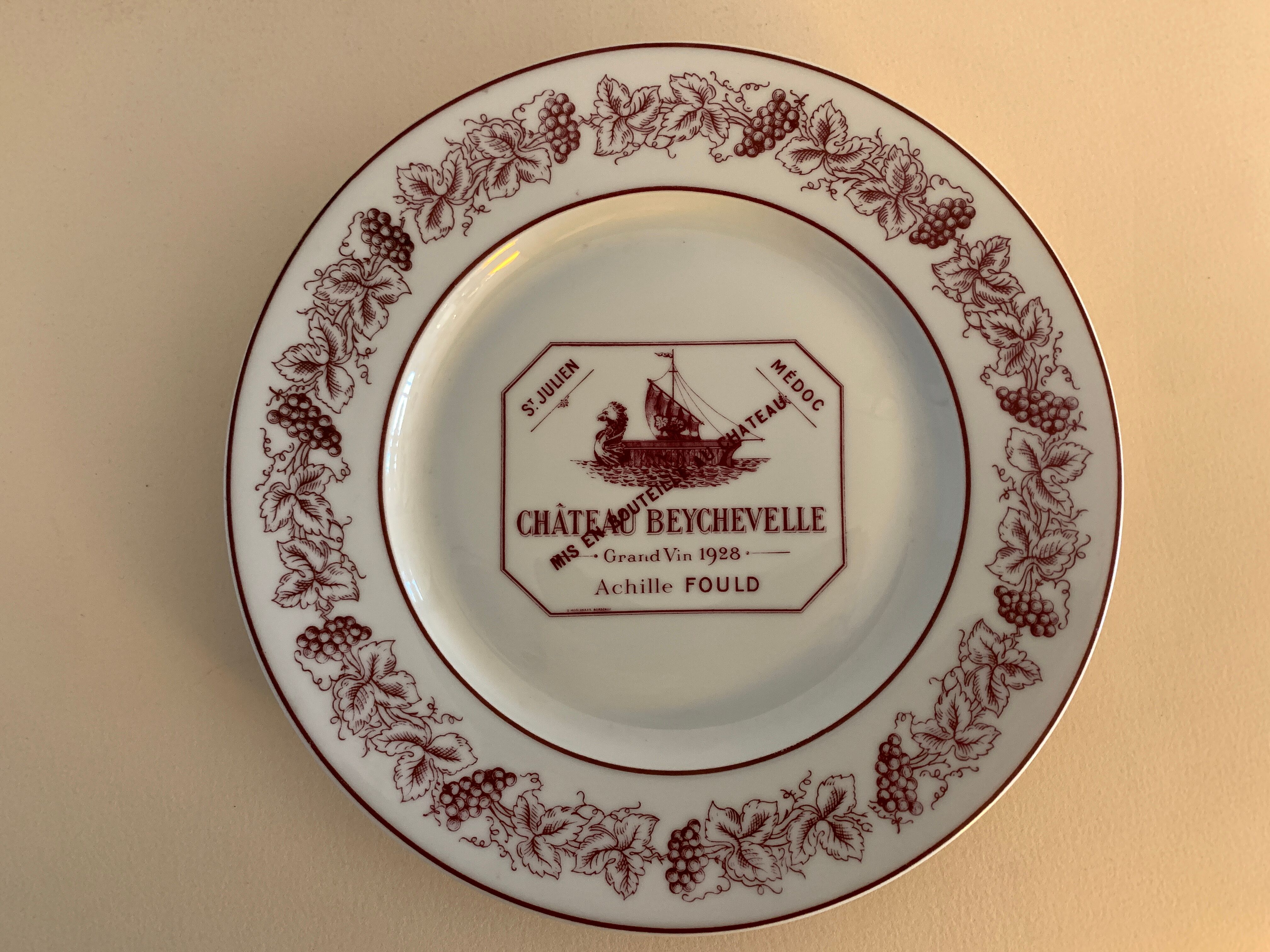 6 plates Limoges Grands Vins de Bordeaux and Châteaux du Médoc