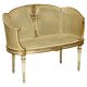 Louis XVI Bergère canapé in gilded wood with double caning