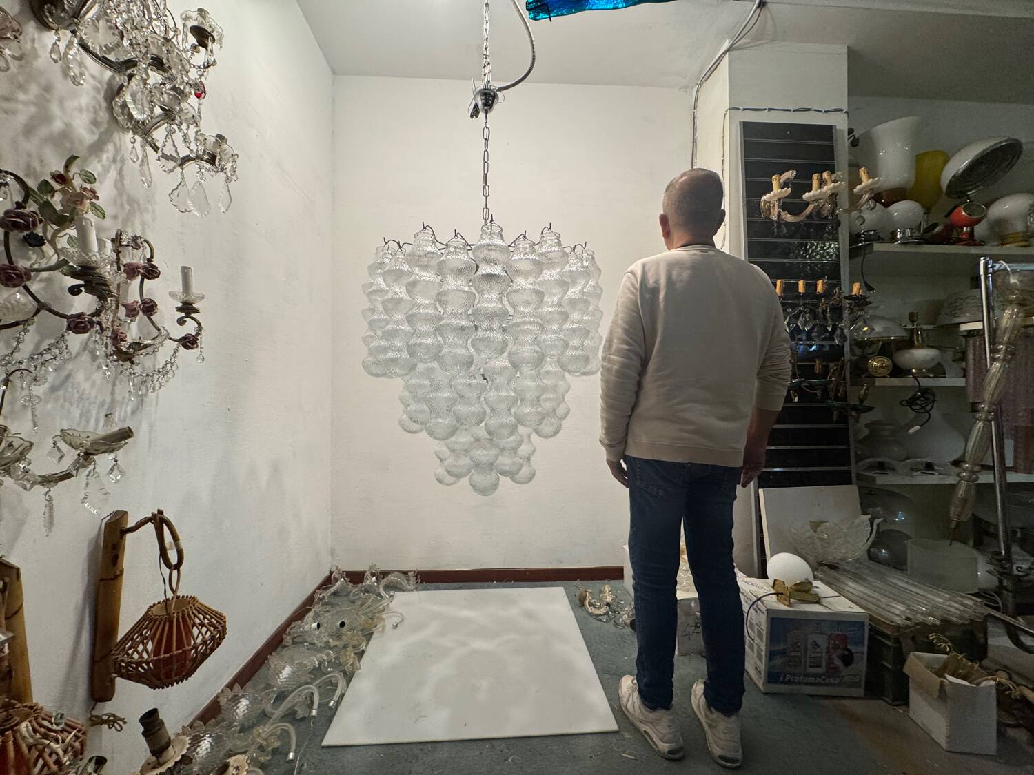 Extra Large Extra Large Murano  Glass Chandelier, 1980s