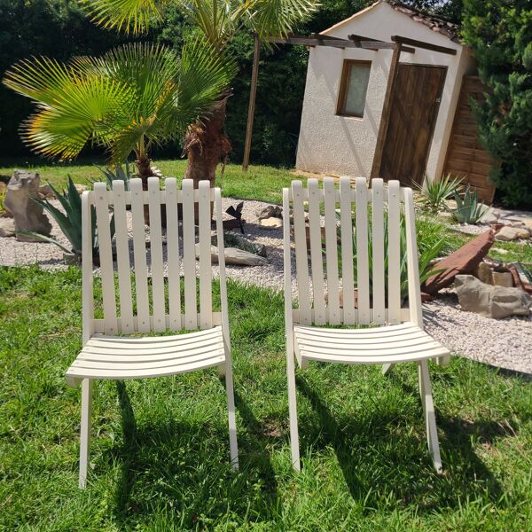 Chaise de jardin vintage années 1970 pliante